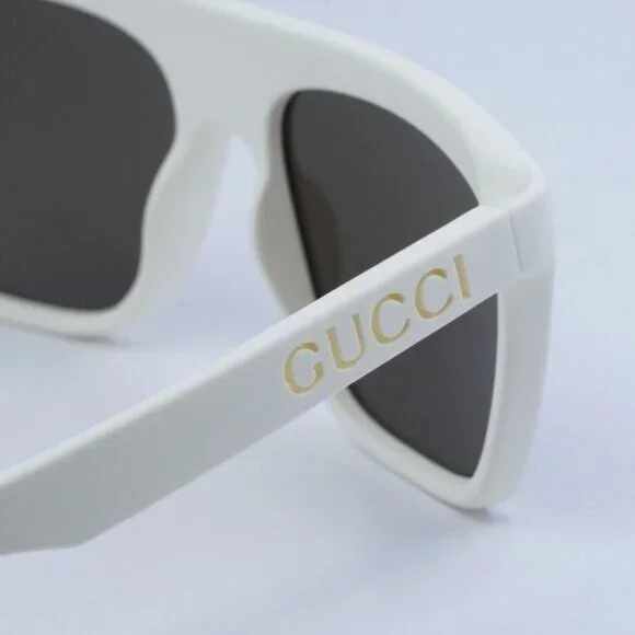 🕶️ New Gucci GG1570S 003 Sunglasses - Matte White Frame, Brown Lenses